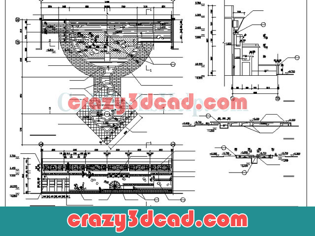 Garden Plaza Construction - CAD Detail of Waterscape Design